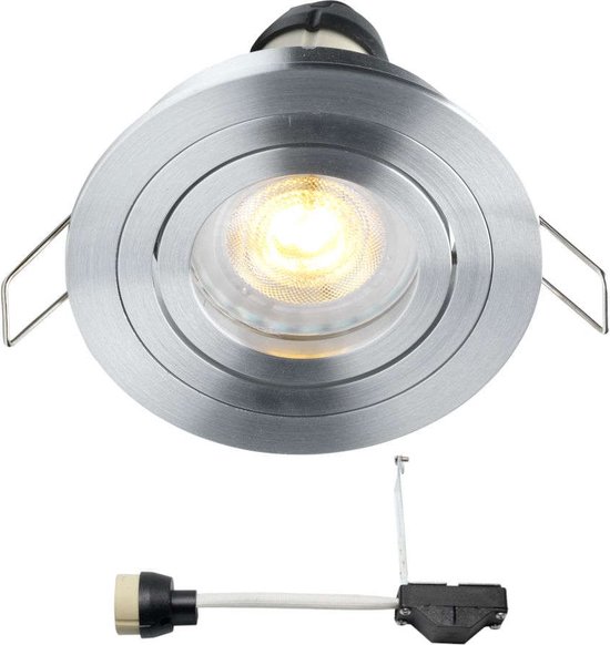 Coblux LED inbouwspot - 4W / rond / dimbaar / kantelbaar/ 230V / IP20 / downlights / plafondspots / spotjes / inbouwspots / woonkamer / spotlight / GU10 fitting / warmwit