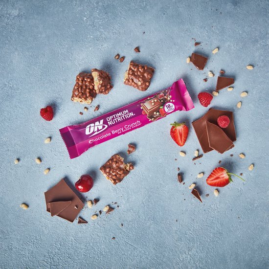 Optimum Nutrition Protein Crunch Bars - Crunchy Berry Proteine Repen - Vegetarisch - 12 Eiwitrepen (660 gram) van Merkloos — afbeelding 2