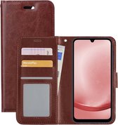 Hoes Geschikt voor Samsung A25 Hoesje Book Case Hoes Flip Cover Wallet Bookcase - Bruin