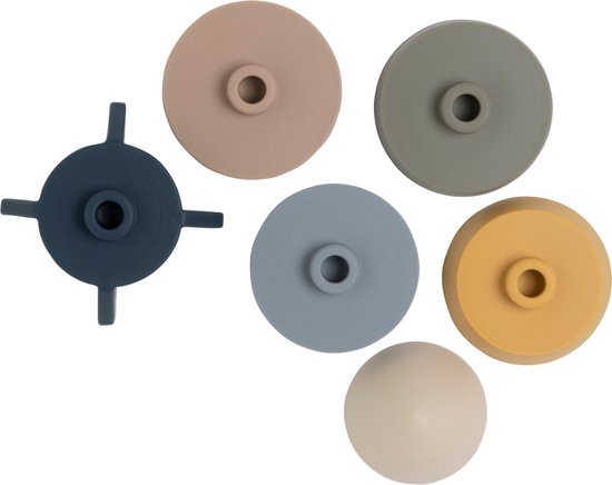 Baby's Only Siliconen stapelraket - Stapeltoren - Stapelbekers - Baby speelgoed - Earth - Baby cadeau van Baby's Only — afbeelding 2