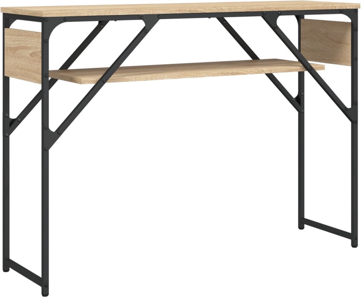 vidaXL Wandtafel - met - schap - 105x30x75 - cm - bewerkt - hout - sonoma - eikenkleur Sonoma eiken