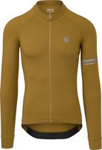 AGU Solid - Fietsshirt met lange mouwen - Heren - Slim fit - 4Way stretch - Gerecycled materiaal - Bruin - M