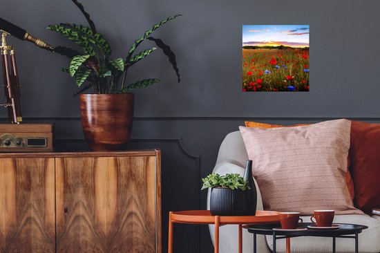 Stickers muraux - Fleurs - Coucher de soleil - Couleurs - 30x30 cm - Feuille adhésive