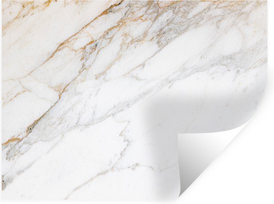 MuchoWow Inductiebeschermer - Inductie mat - Vinyl - Marmer - Kalk - Goud - Luxe - Marmerlook - Wit - 80x52 cm - Inductie beschermer MuchoWow Inductiebeschermer - Inductie mat - Vinyl - Marmer - Kalk - Goud - Luxe - Marmerlook - Wit - 80x52 cm - Inductie beschermer