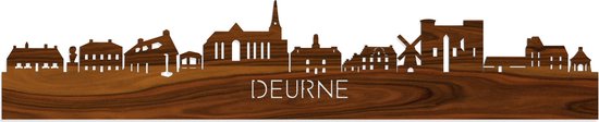 Skyline Deurne Palissander hout - 80 cm - Woondecoratie - Wanddecoratie - Meer steden beschikbaar - Woonkamer idee - City Art - Steden kunst - Cadeau voor hem - Cadeau voor haar - Jubileum - Trouwerij - WoodWideCities