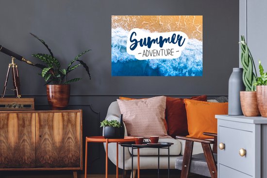 Muurstickers - Sticker Folie - Strand - Zee - Quote - Zomer - 90x60 cm - Plakfolie - Muurstickers Kinderkamer - Zelfklevend Behang - Zelfklevend behangpapier - Stickerfolie