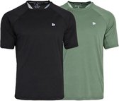 Donnay - 2-Pack Sport T-shirt André - Multi sportshirt - Sportshirt - Black/Jungle green - Maat M