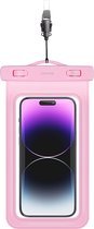 USAMS waterdicht telefoonhoesje voor telefoons tot 7 inch - Roze