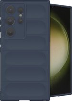 iMoshion Hoesje Geschikt voor Samsung Galaxy S24 Ultra Hoesje Siliconen - iMoshion EasyGrip Backcover - Donkerblauw