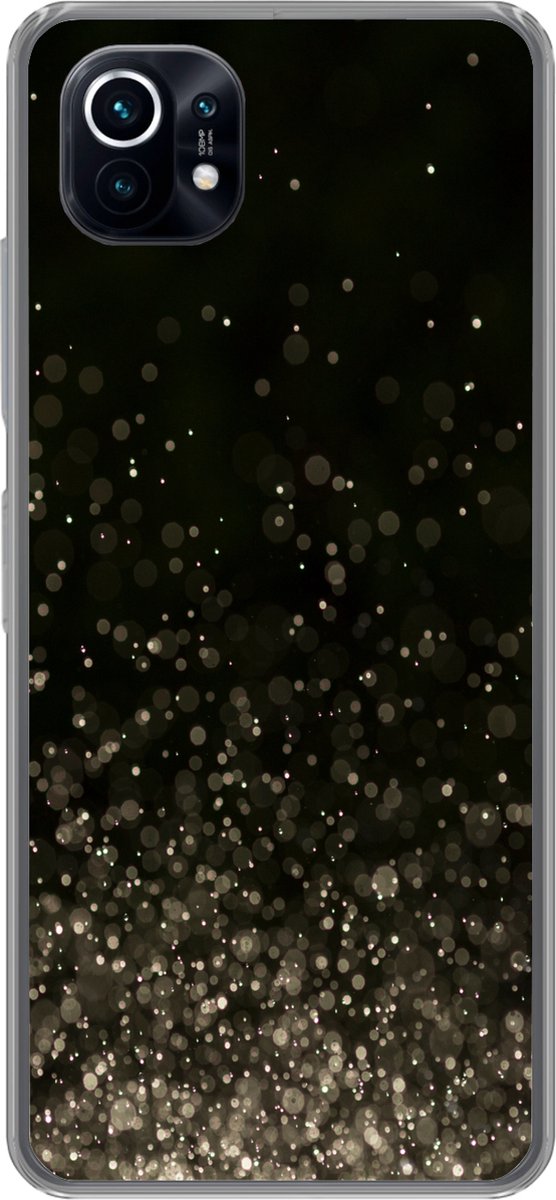 Telefoonhoesje Geschikt voor Xiaomi Mi 11 hoesje - Glitter - Abstract - Zwart - Siliconen Telefoonhoesje Telefoonhoesje