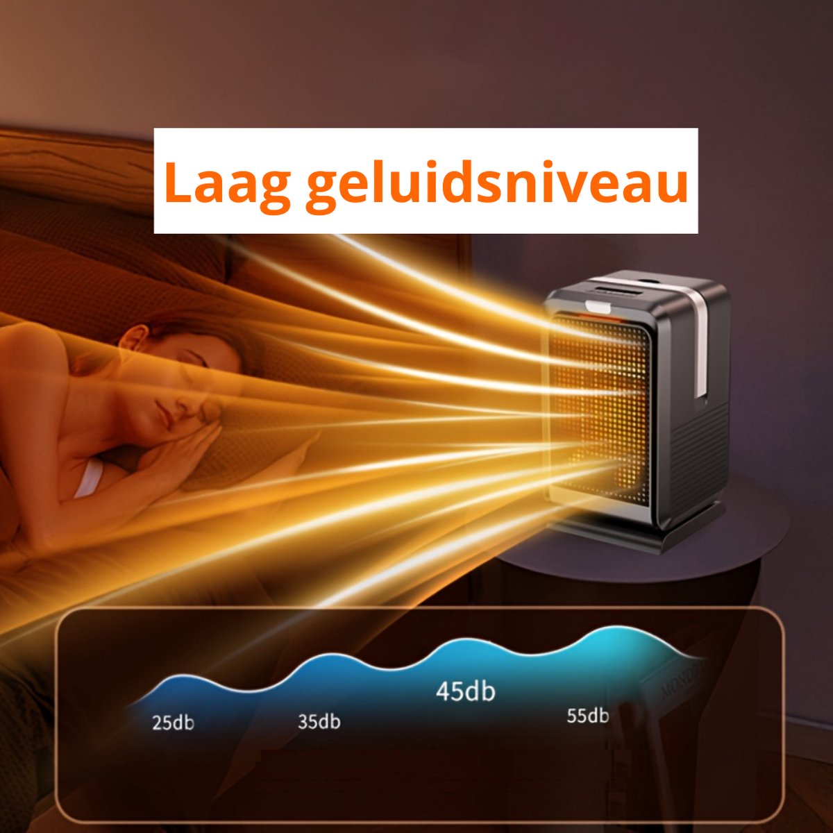 Nivard Elektrische Kachel - Haard - Heater - Mini Kachel - Luchtblazer - Wit – foto 3