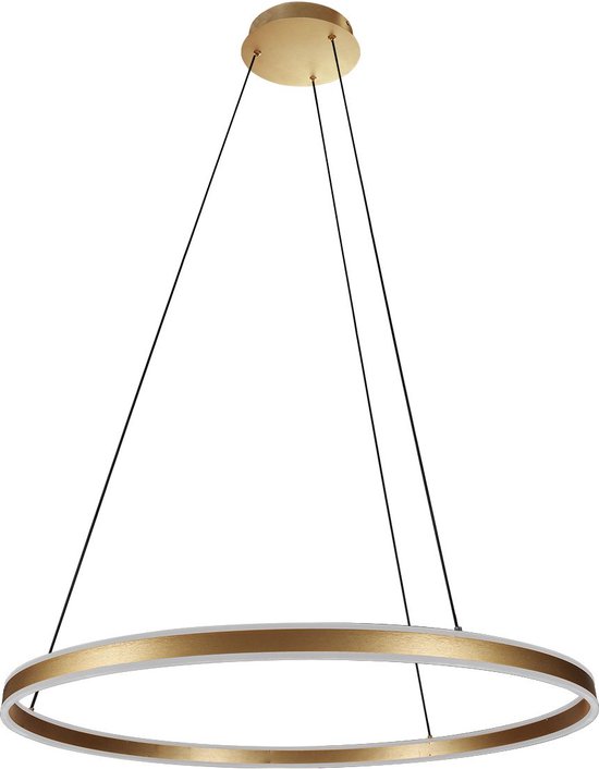 Lampe à suspension Steinhauer Ringlux – ø 80 cm – Hauteur réglable – Encastré (LED) – or