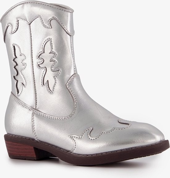 Blue Box meisjes cowboy western boots zilveren metallic - Maat 31