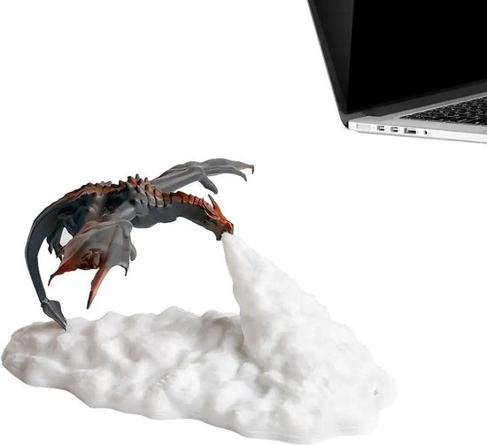 DrPhone BlazeDragon - 3D Draken Vuur Nachtlamp - Nachtlamp - Kinderlamp - Oplaadbare Nachtlamp - Drakenlamp - Rood/Blauw van DrPhone — afbeelding 2