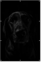 Muurdecoratie Hond - Huisdier - Zwart - 120x180 cm - Tuinposter - Tuindoek - Buitenposter