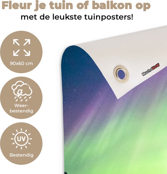 Posters de jardin Aurores Boréales - Arbre - Berg - Nature - 90x60 cm