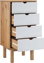 vidaXL Commode à tiroirs en bois OTTA - 46 x 39,5 x 90 cm - Pin Massief et bois d'ingénierie - Commode à tiroirs