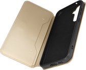 Case Geschikt voor Samsung S23 FE Flip Dubbele Pocket Ondersteuningsfunctie, Goud