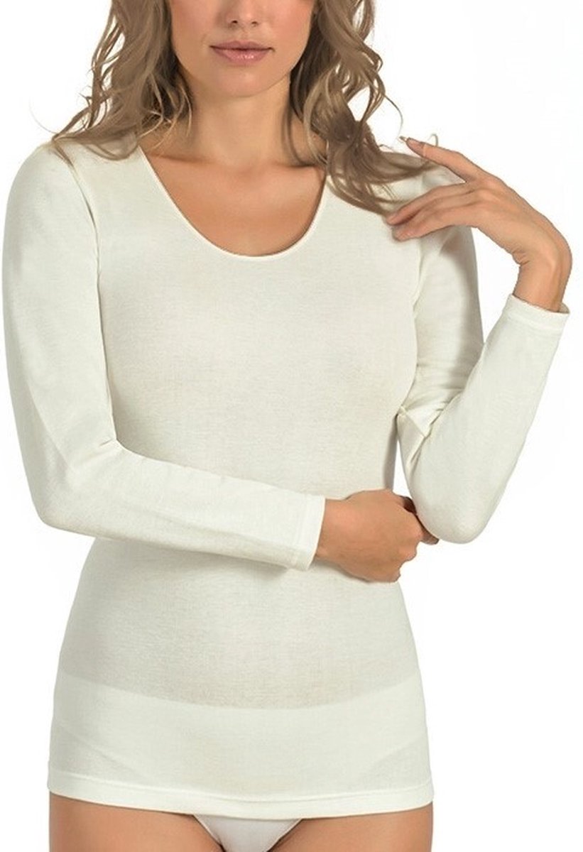 Entex dames thermo shirt - lange mouw - Wolwit - maat XXL