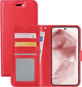 Hoes Geschikt voor Samsung A55 Hoesje Book Case Hoes Flip Cover Wallet Bookcase - Rood