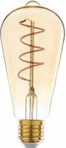 Led Lamp - ST64 - E27 Fitting - Edison Filament lamp - Ø 6,4 cm - LED Dimbaar - E27 - 4W - 2200K - Amber