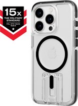 Tech21 Evo Crystal Kick - iPhone 15 Pro hoesje - Schokbestendig telefoonhoesje - Geschikt voor MagSafe - Transparant/Zwart - 4,9 meter valbestendig - Flexshock