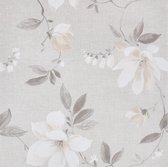 vidaXL-Papier peint-motif-fleurs-3D-gris