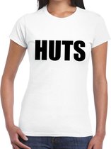 HUTS tekst t-shirt wit voor dames XS