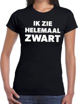 Ik zie helemaal zwart tekst t-shirt dames XS