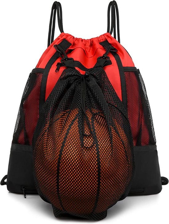 Lot De 2 Sacs En Filet Pour Ballons – 40x50 Cm, Polyester Résistant – Pour Basket, Football, Volley, Plage – Avec Cordon De Serrage