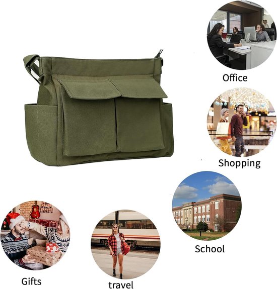 Canvas schoudertas grote hobo crossbody tas multifunctionele schoudertas bol