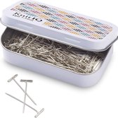 KNITIQ ÉPINGLE DE TENSION TRICOT DENTELLE AU CROCHET - 150 AIGUILLES EN T ROBUSTES EN ACIER INOXYDABLE POUR TENSIONNER LES TRICOTS TRAVAUX DE CROCHET DENTELLE VÊTEMENTS