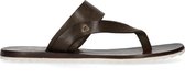 Sacha - Heren - Donkerbruine leren slippers - Maat 42