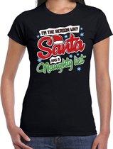 Fout kerstshirt / t-shirt zwart Im the reason why Santa has a naughty list voor dames - kerstkleding / christmas outfit XS