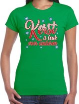Fout kerstshirt / t-shirt groen kerst is leuk voor anderen voor dames - kerstkleding / christmas outfit XS