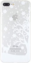 GadgetBay Wit kerst sneeuw silicone iPhone 7 Plus 8 Plus hoesje case cover