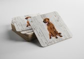 Hond Tosa | Houten Onderzetters 6 Stuks