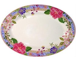 GIEN FRANCE - Millefleurs - Vleesschaal Ovaal 37x26cm