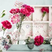 Image sur verre acrylique - Oeillets roses