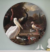 HIP ORGNL Schilderij Het drijvend veertje - ⌀120cm - Wandcirkel