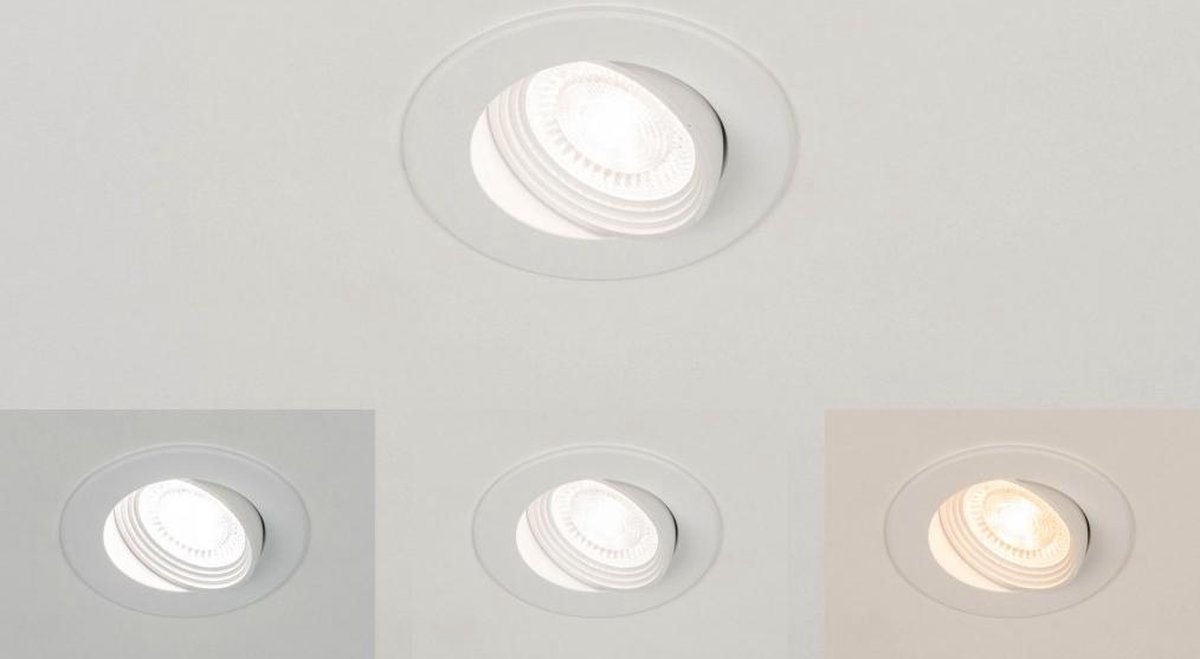Lumidora Inbouwspot 73882 - Ingebouwd LED - 8.0 Watt - 650 Lumen - 3000 Kelvin - Wit - Aluminium - Badkamerlamp - IP44 - ⌀ 9.5 cm