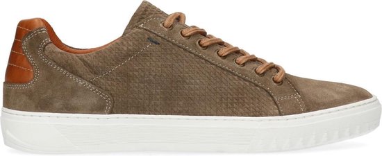 Manfield - Heren - Donkergroene suède sneakers met bruine details - Maat 47  | bol.com