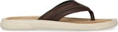 Manfield - Heren - Bruine leren slippers - Maat 45