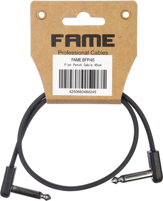 Fame BFP/45 Patch Cable Flat 450mm (Black) - Stereo patch kabel | bol