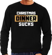 Foute Kersttrui / sweater - Christmas dinner sucks - kerstdiner - zwart voor heren - kerstkleding / kerst outfit XL (54)