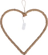 HBX Natural Living jute touw hart met LED verlichting