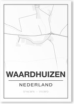 Poster/plattegrond WAARDHUIZEN - 30x40cm