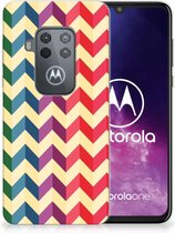 Motorola One Zoom TPU bumper Zigzag Color