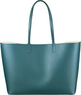 Su.B Luxe Shopper voor Dames - Grote Schoudertas Handtas - Tote Dames Hobotas - Echt Leren - Turkoois