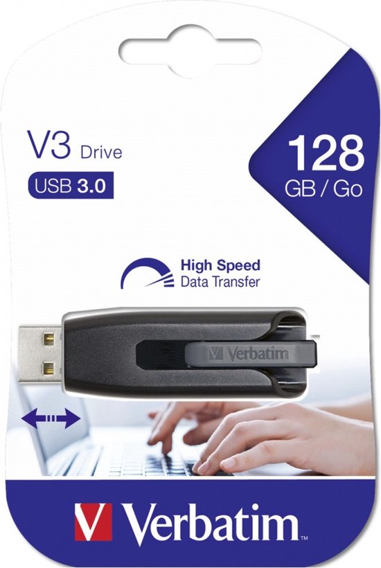 Clé USB Verbatim V3 128 GB USB 3.2 (1è gén.) (USB 3.0)